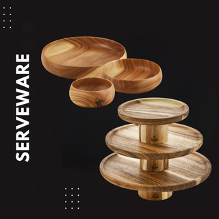 Serveware – Wooden Bowls, Cake Stands & Trays
