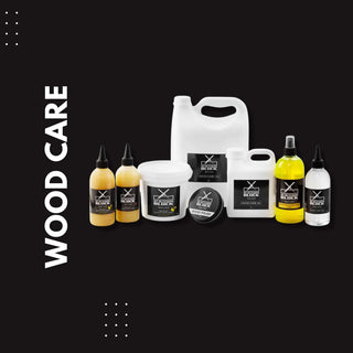 Wood Care Products collection including oils, sprays, and conditioners for maintaining wooden kitchenware.