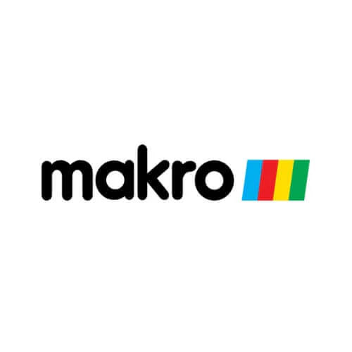 Makro logo with colorful flag
