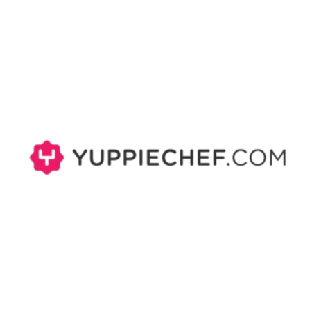YuppieChef logo featuring a pink icon and bold text for online kitchenware shopping.