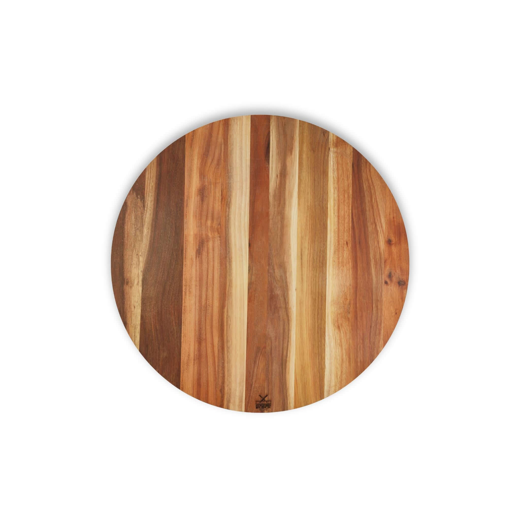 Lazy Susan 450mm wooden serving board with a beautifully crafted striped surface for effortless sharing.