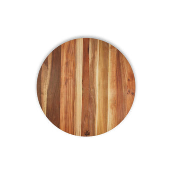 Lazy Susan 450mm wooden serving board with a beautifully crafted striped surface for effortless sharing.
