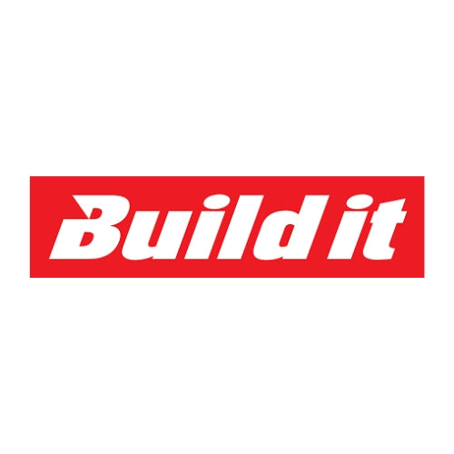 Build it logo on a red background, representing construction and DIY services.
