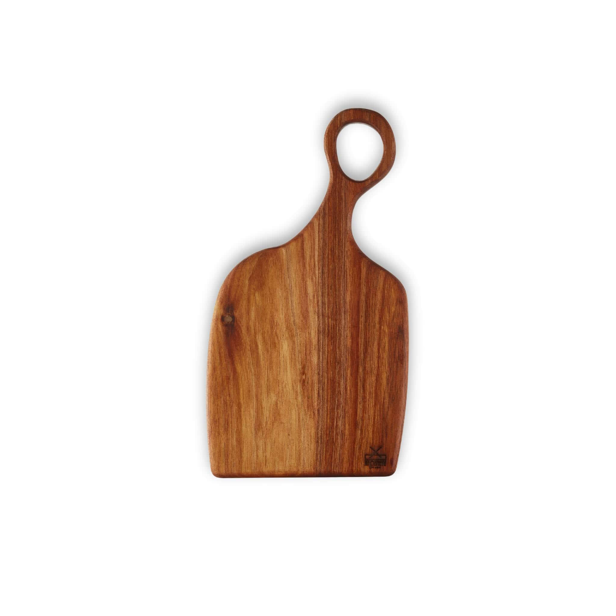 Nesting Board Set Small: Stylish wooden serving board with ergonomic handle, perfect for snacks and gourmet dishes.