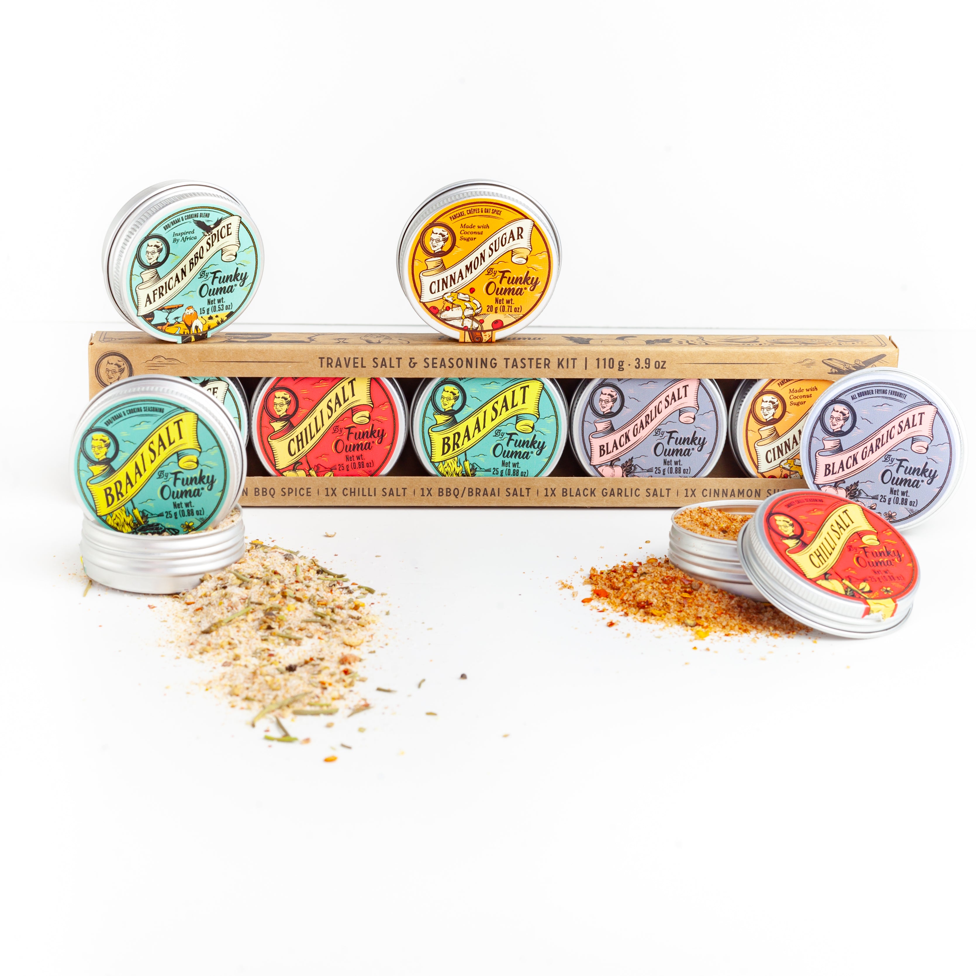 Funky Ouma Traveling Tiny Taster 5-Pack - five mini tins