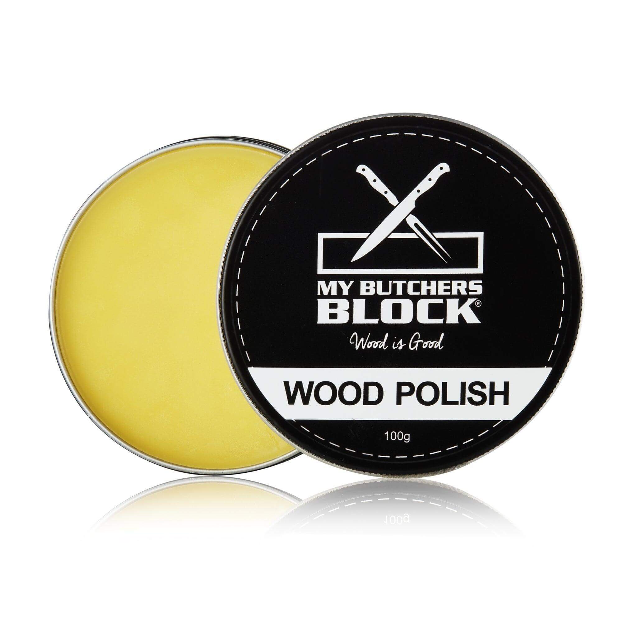 Wood polish product from My Butchers Block, ideal for maintaining and enhancing wood durability.
