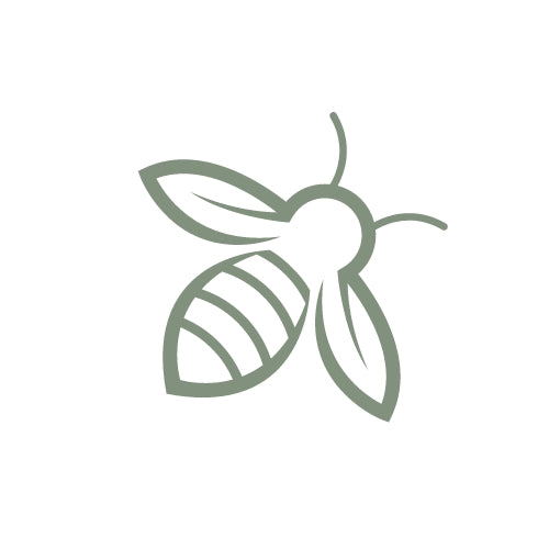 Stylized illustration of a bee with leaves, emphasizing nature and environmental themes.