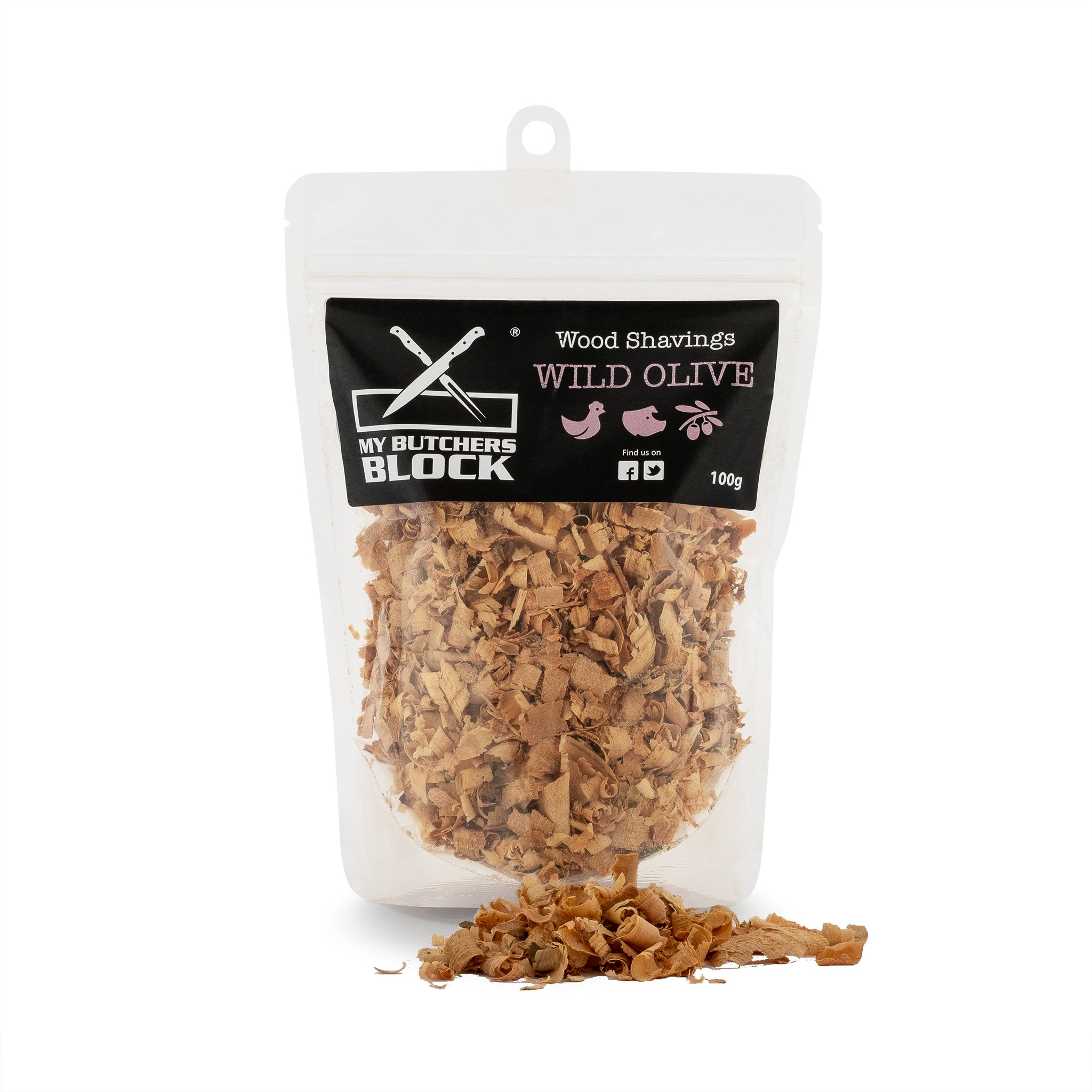 Premium wild olive wood shavings for smoking food, enhancing flavors in gourmet dishes.