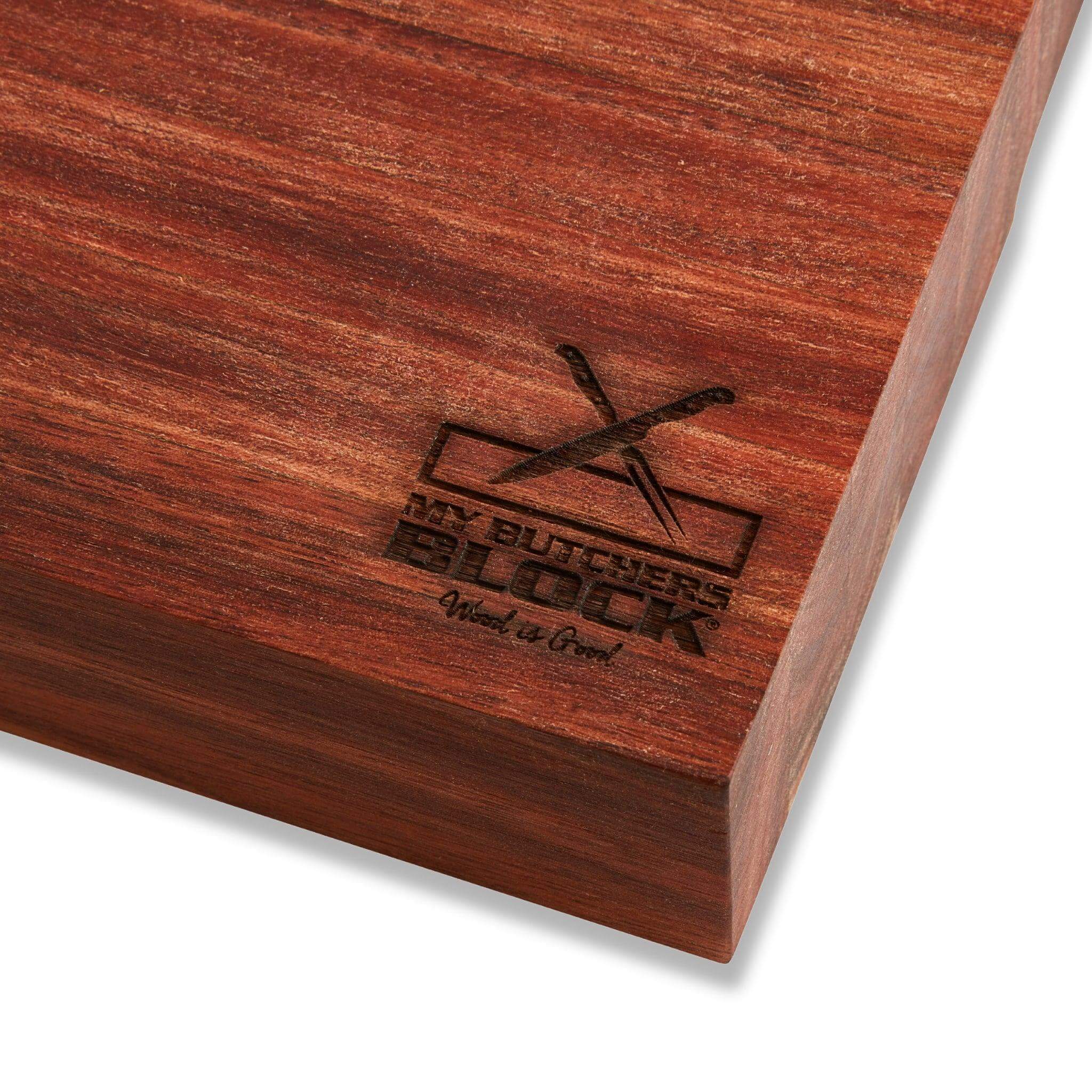 My Butchers Block logo on a large chopping block, ideal for slicing and kitchen prep.