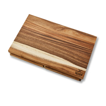 3-in-1 wooden chopping board set with unique grain and texture, perfect for meal prep and safe food handling.
