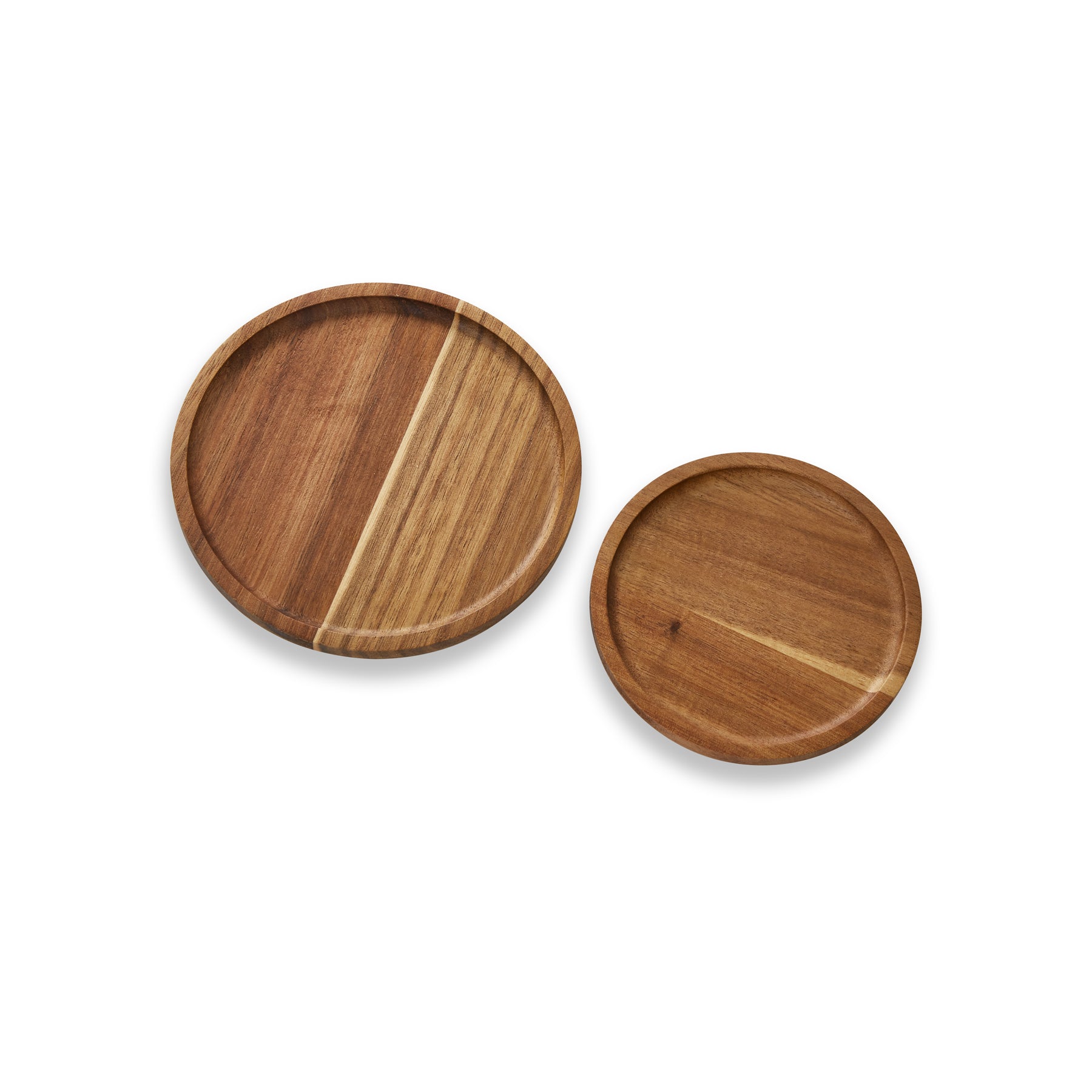 Set of 2 Acacia Serving Plates, Round
