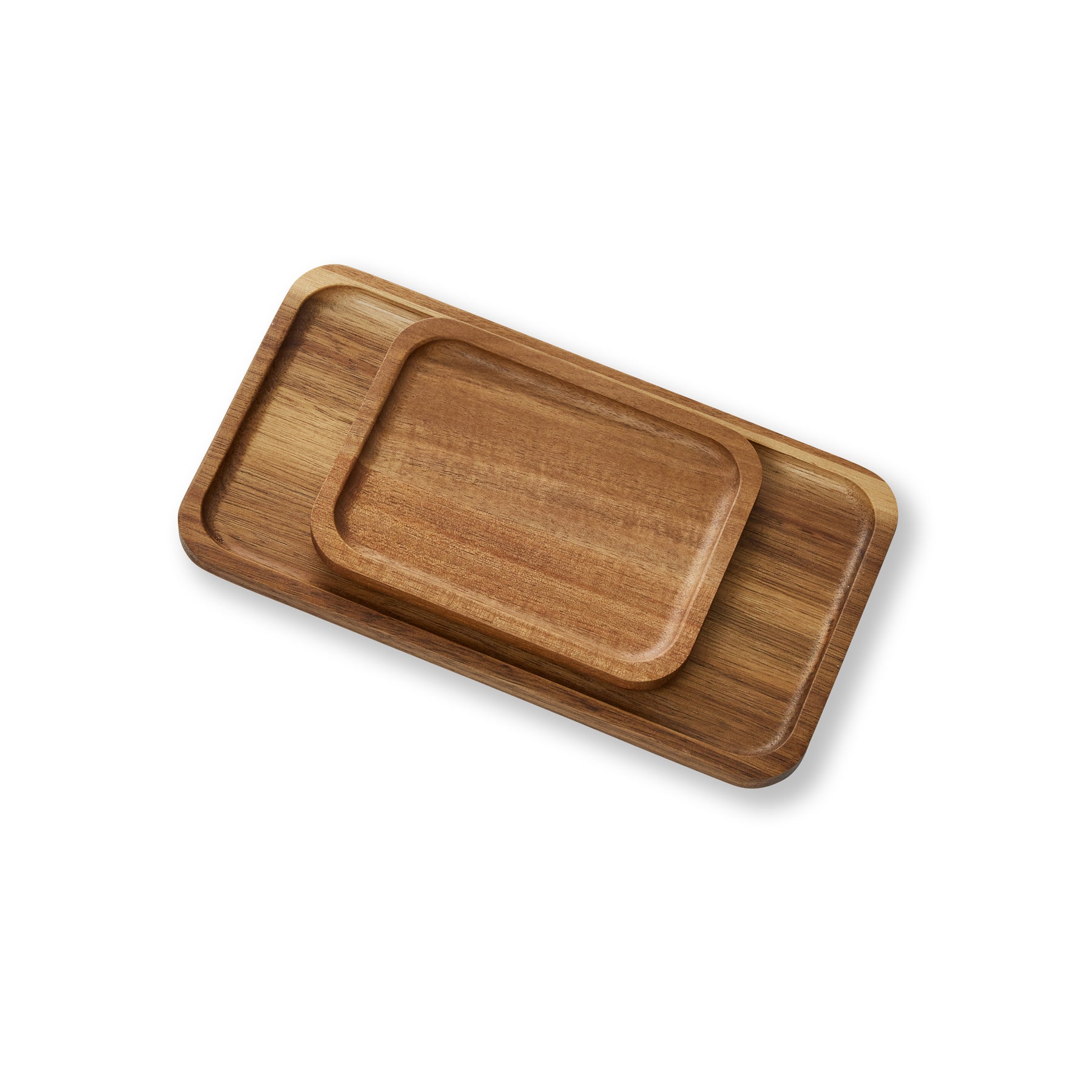 Set of 2 Acacia Serving Plates, Rectangle