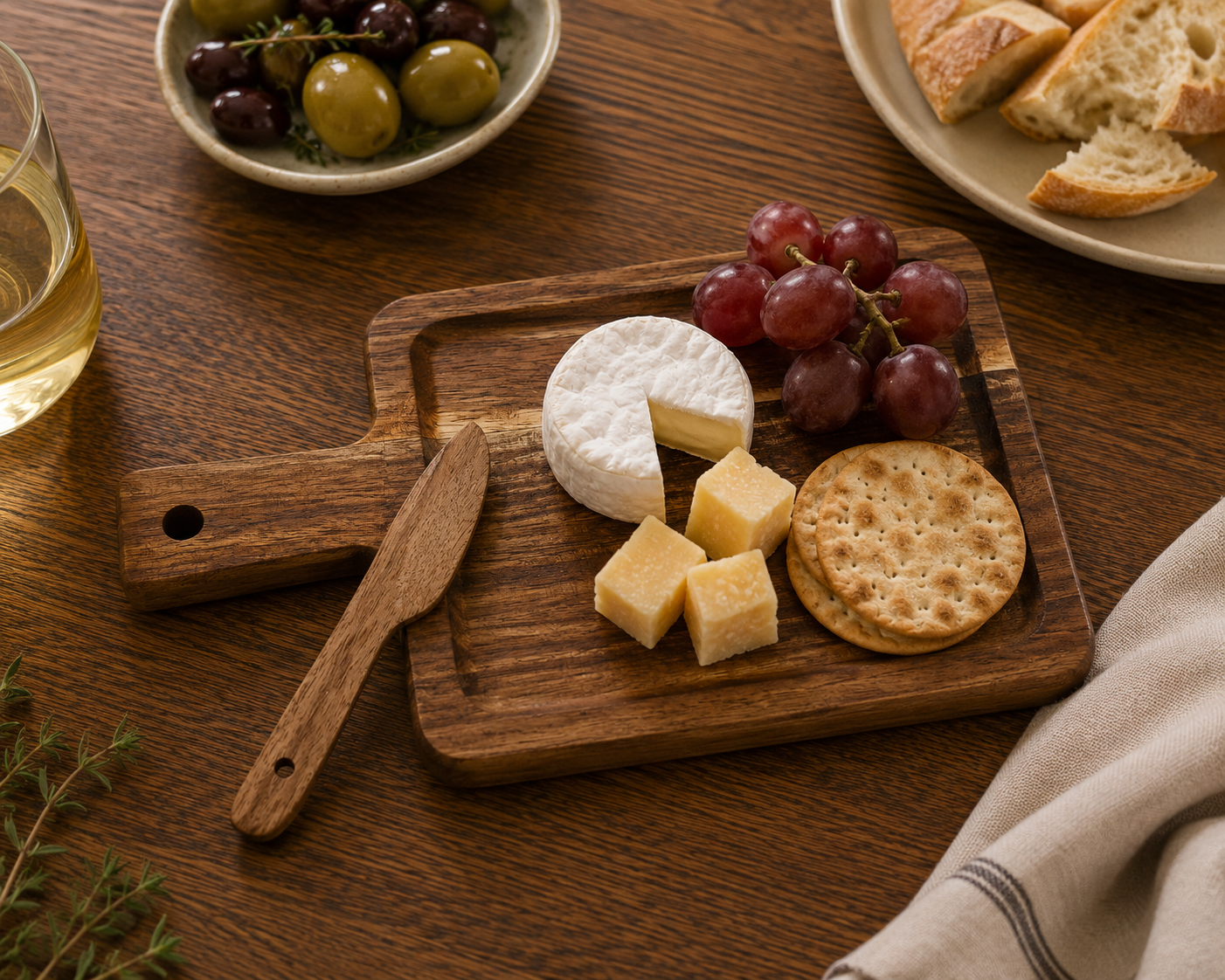 Acacia Serving Board with Knife