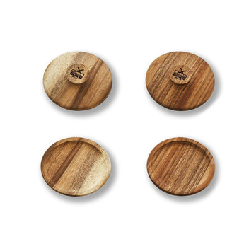 Wooden Glass Toppers – 4 Pack (Small & Large)