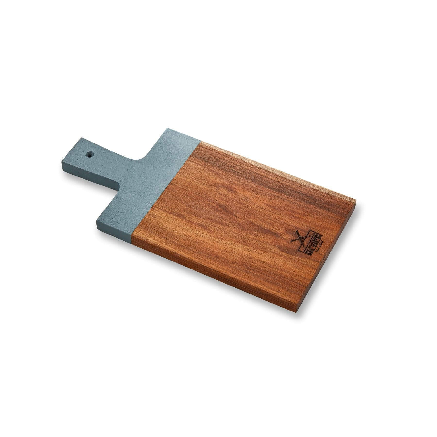 Dipped Serving Board Small in blue and natural Acacia wood, perfect for stylish serving and gatherings.