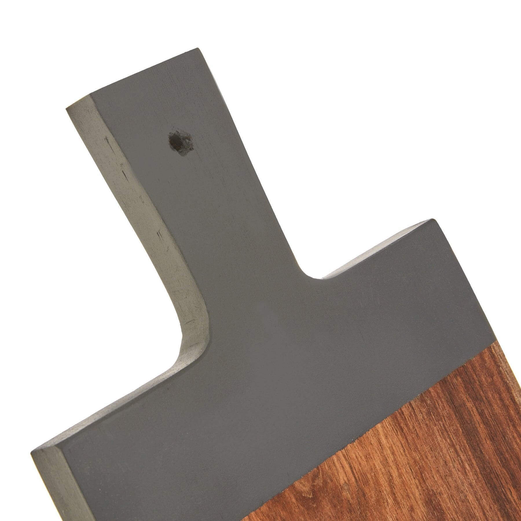 Dipped Serving Board Small in pebble grey, showcasing ergonomic handle and dual-sided design for versatile use.