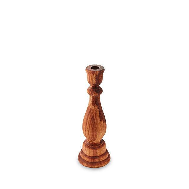 Sustainable solid Blackwood candlestick holder in rustic mid-century design by My Butchers Block.