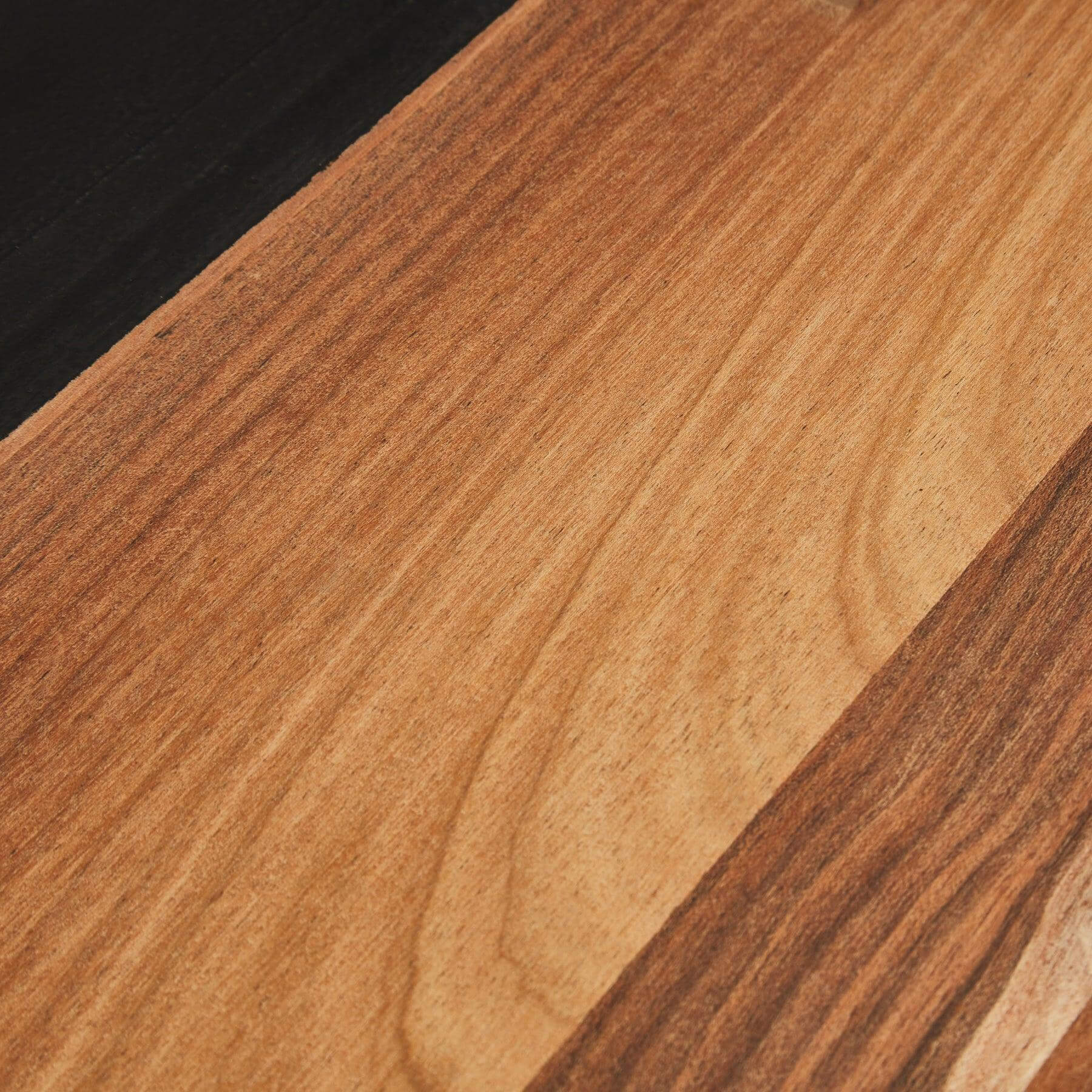 Close-up of the Tasting and Pairing Board featuring rich wood grain and a chalkboard inset for writing pairings.