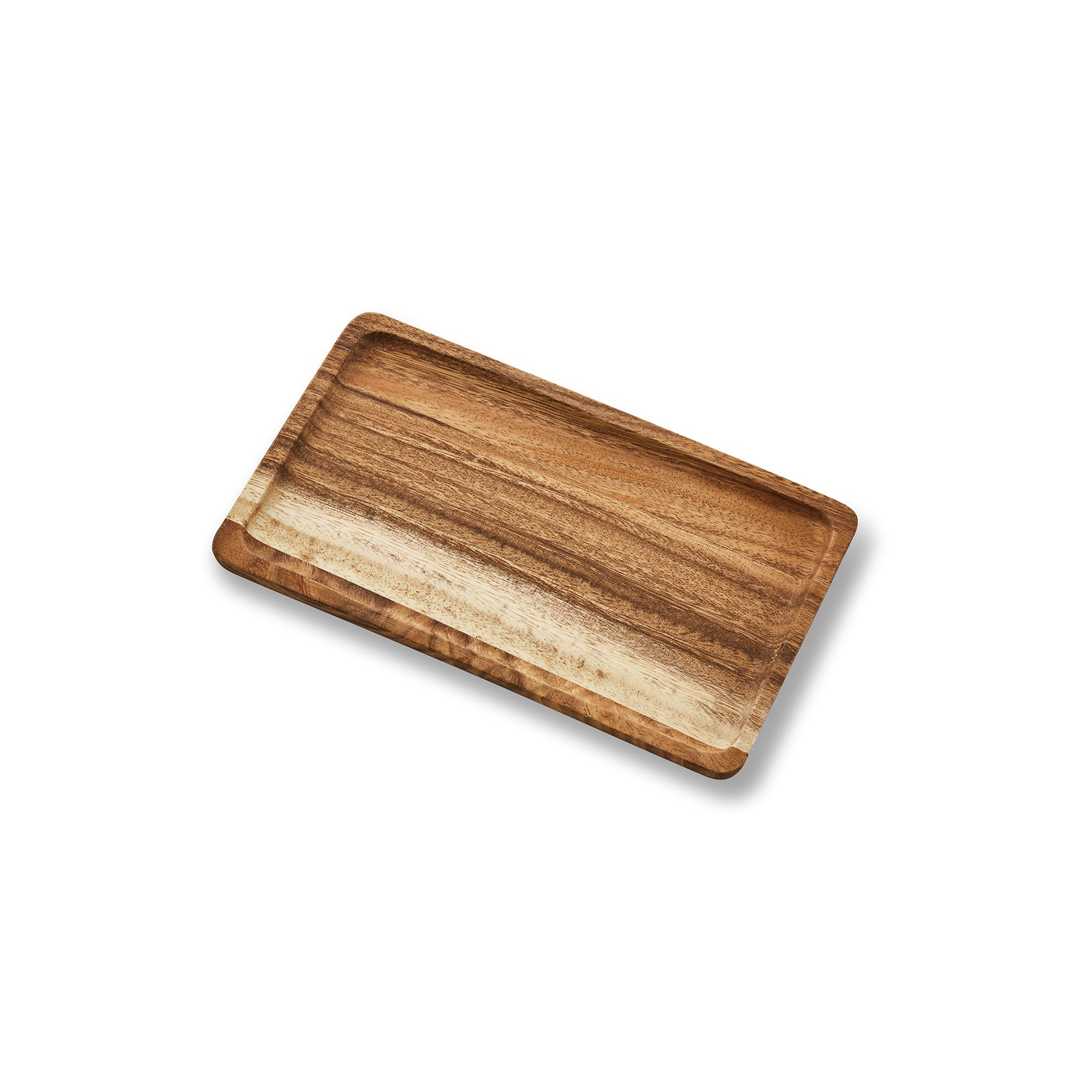 Handcrafted Mini Wooden Tray in Square Style, made of solid Acacia wood, perfect for serving drinks and organizing essentials.