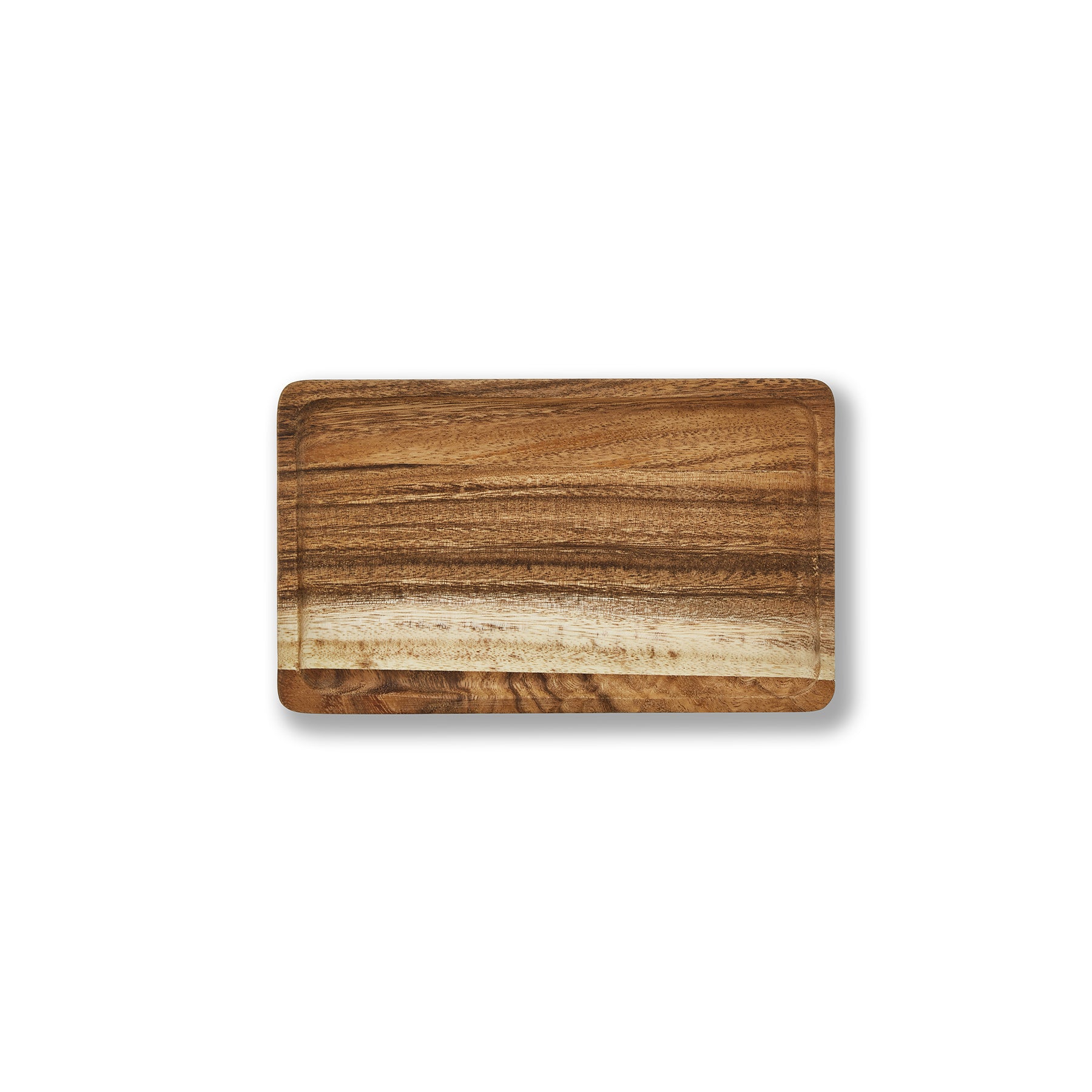 Mini Wooden Tray in square style, handcrafted from solid Acacia wood with a rustic finish.