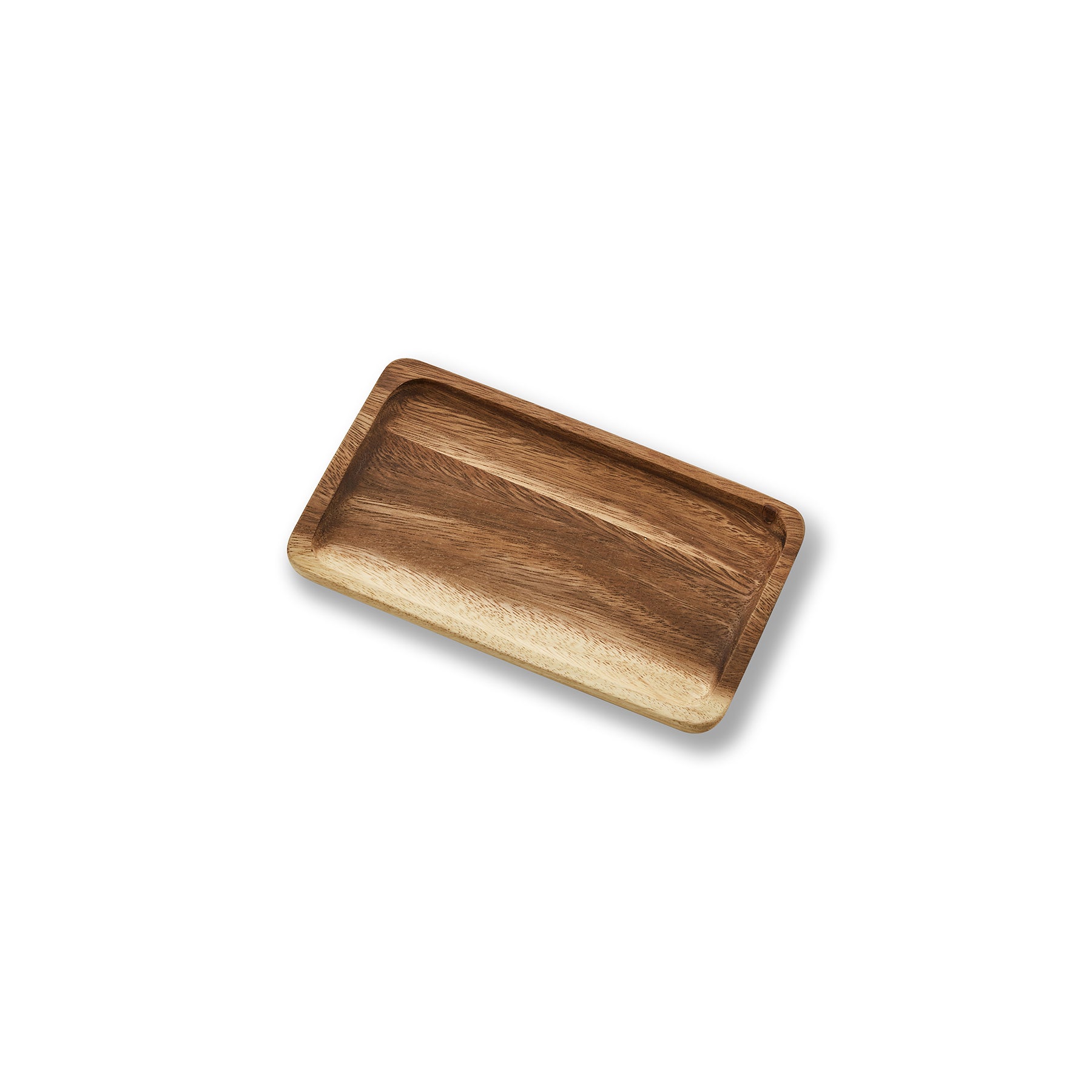 Handcrafted square mini wooden tray made of Acacia wood, ideal for serving drinks and organizing essentials.