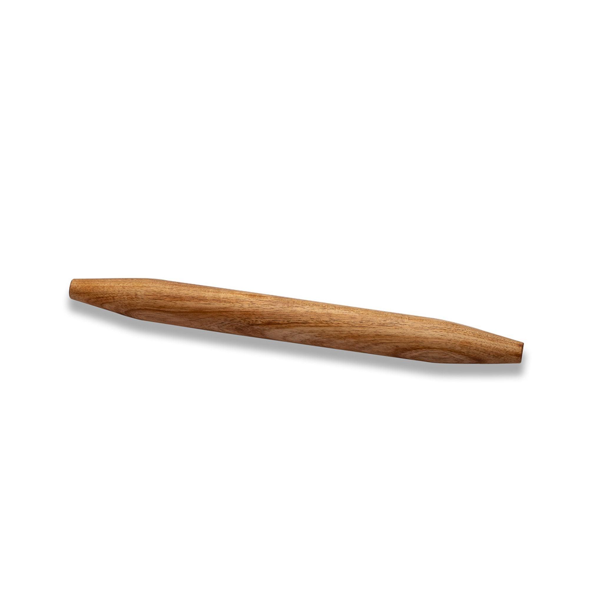 French Rolling Pin made from premium acacia wood, showcasing its tapered design for precision baking.