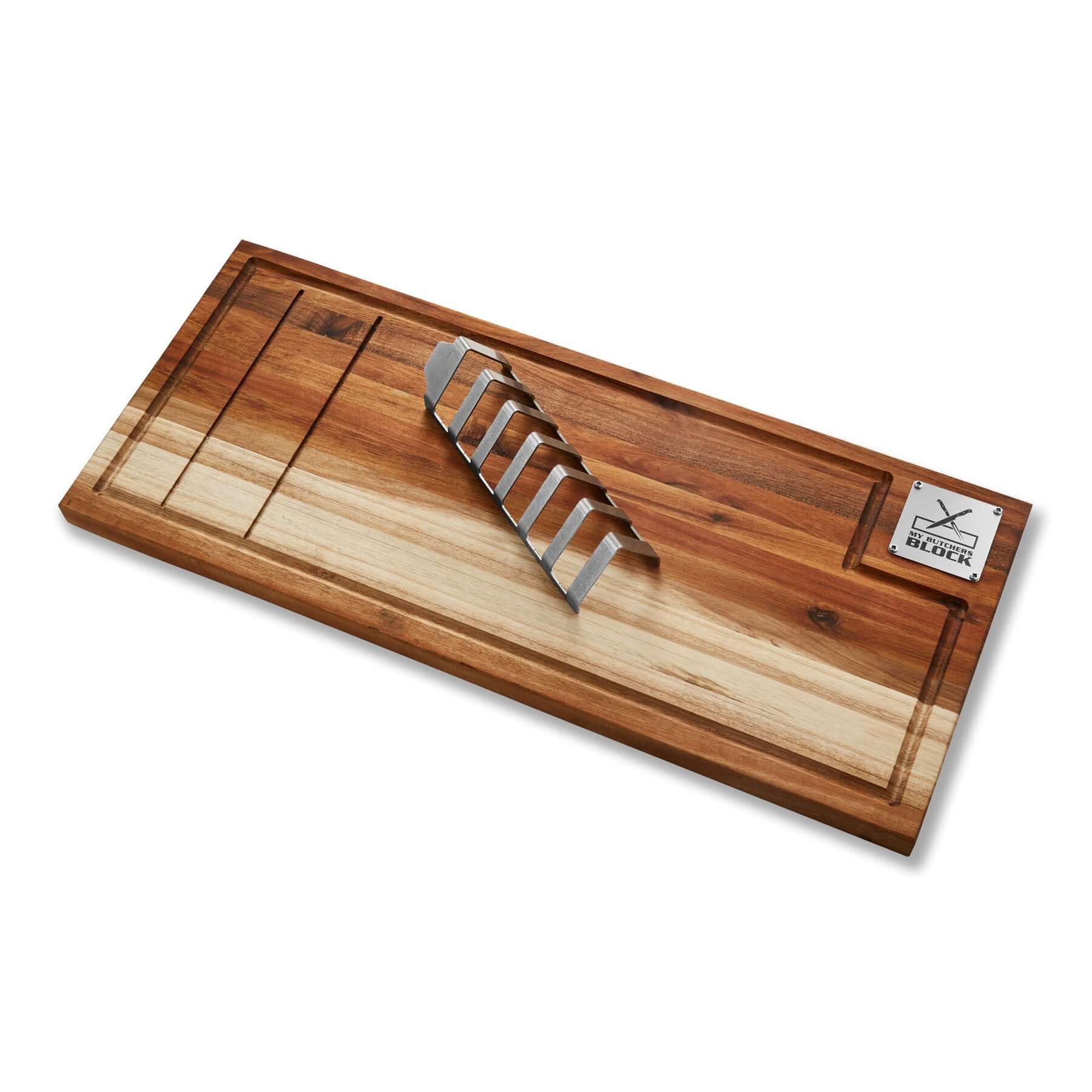 Braai and Slice Master Block with built-in grilling rack for an enhanced grilling experience.