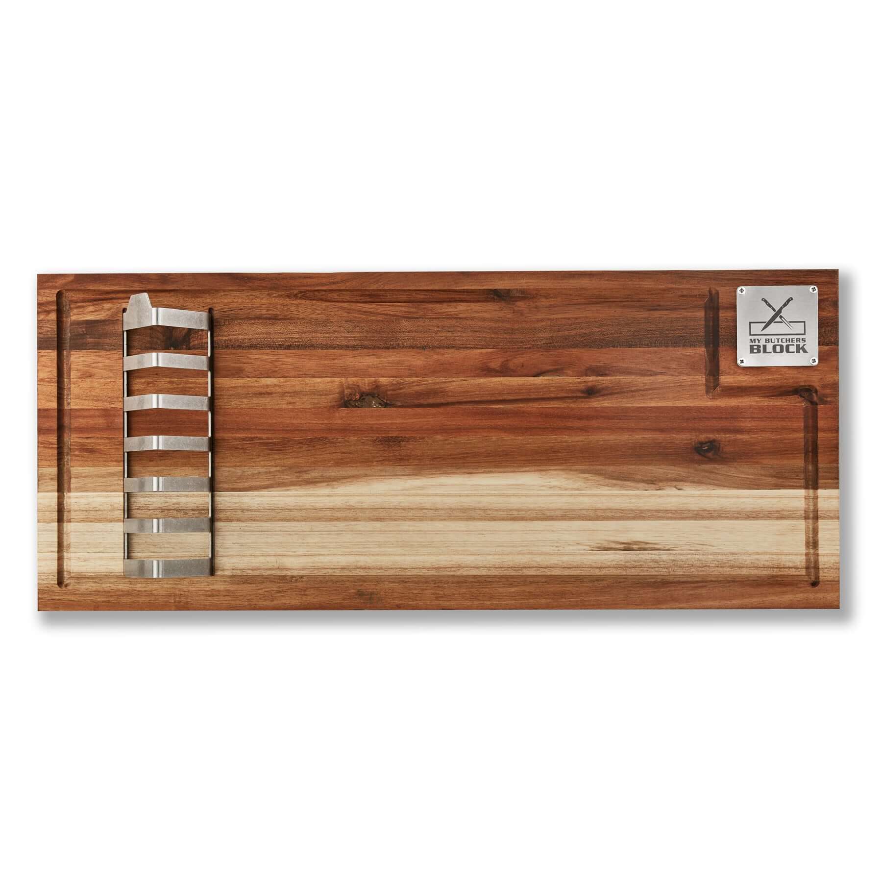 Braai and Slice Master Block with built-in grilling rack for perfect braaing of steaks and meat.