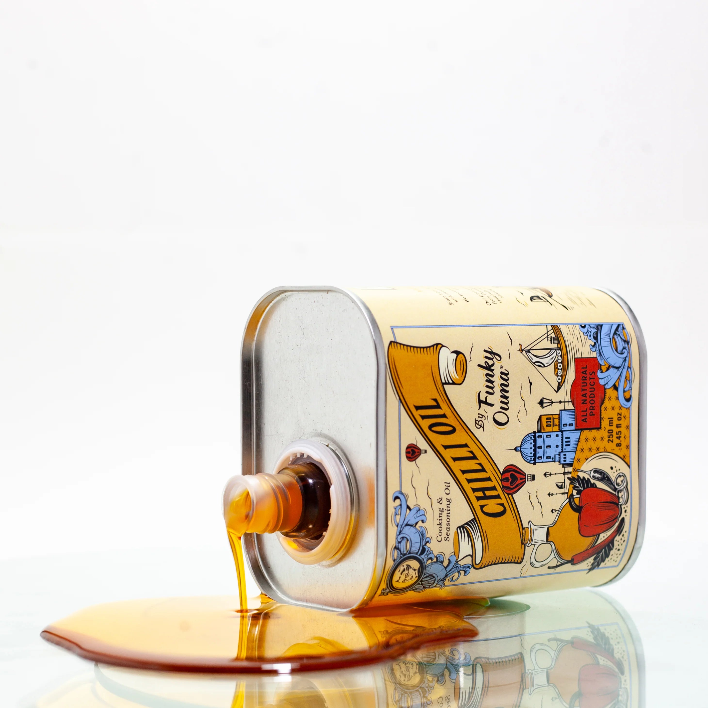 Funky Ouma Chilli Oil Tin - styled