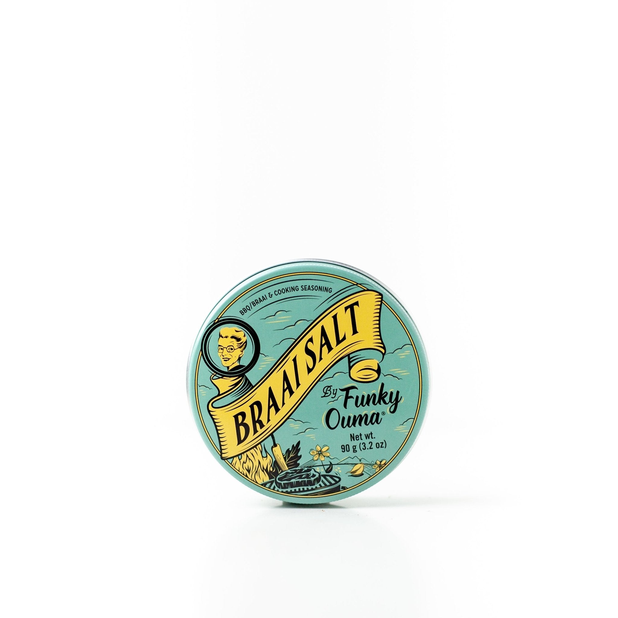 Funky Ouma Braai Salt Travel Tin - back of tin