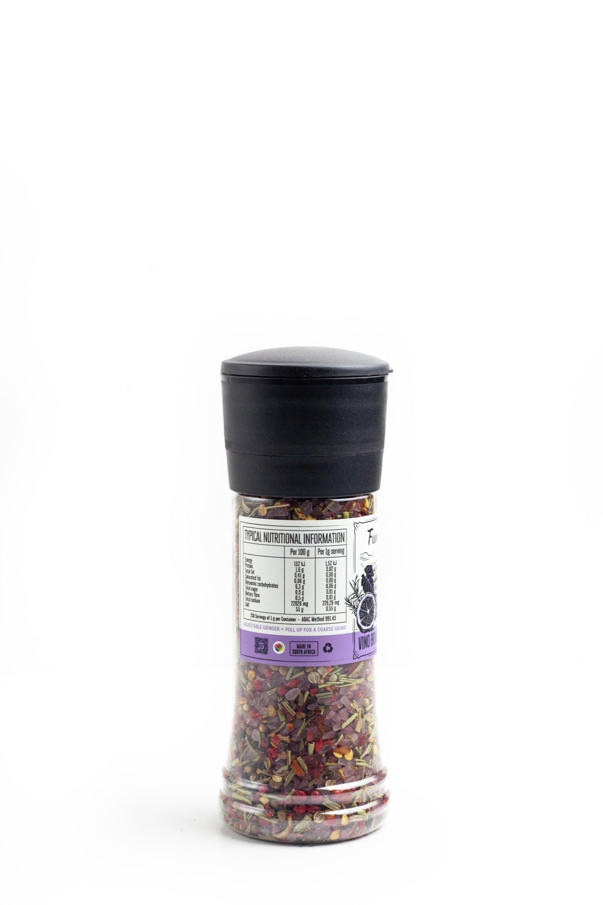 Funky Ouma Vino Braai and Cooking Salt Mini Grinder - styled