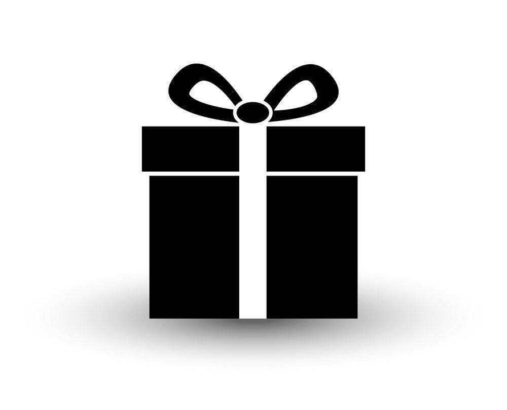 Black gift box with a white ribbon, perfect for gifting or special occasions.