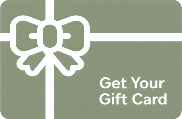 Gift card with a white bow and text 'Get Your Gift Card' on a green background