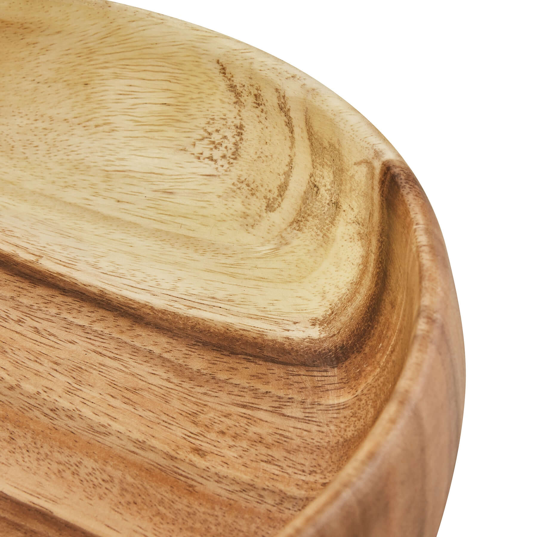 Close-up of a handcrafted Wooden Bowl Large, showcasing natural grain and texture for stylish serving.
