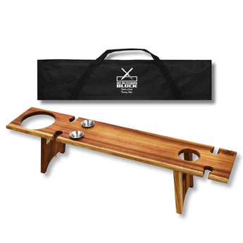 Picnic Combo Deal featuring a wooden grazing table and a black carry bag for outdoor dining convenience.