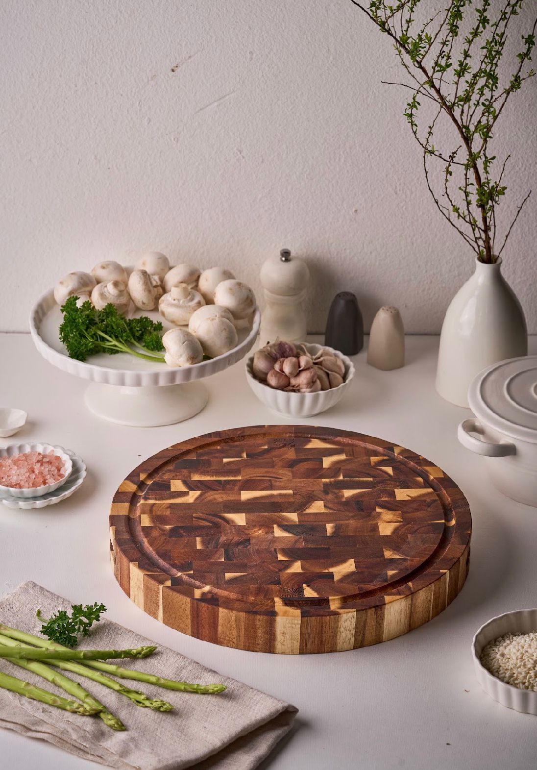 Round End Grain Chopping Board with Juice Groove - My Butchers Block Pty Ltd