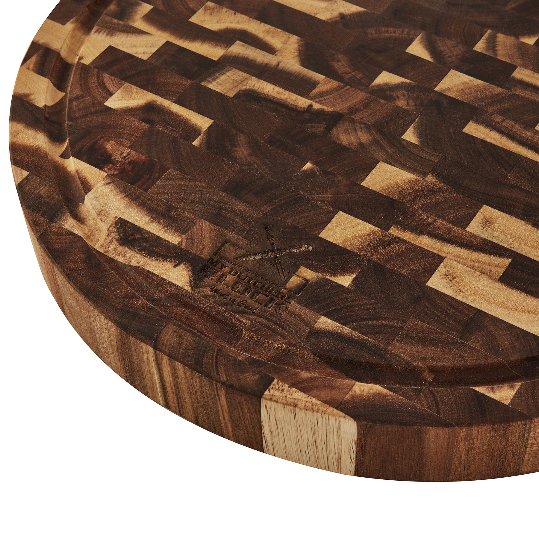 Round End Grain Chopping Board with Juice Groove - My Butchers Block Pty Ltd