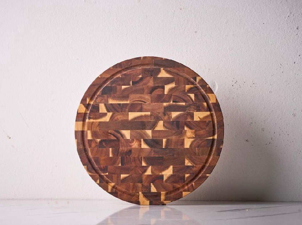 Round End Grain Chopping Board with Juice Groove - My Butchers Block Pty Ltd