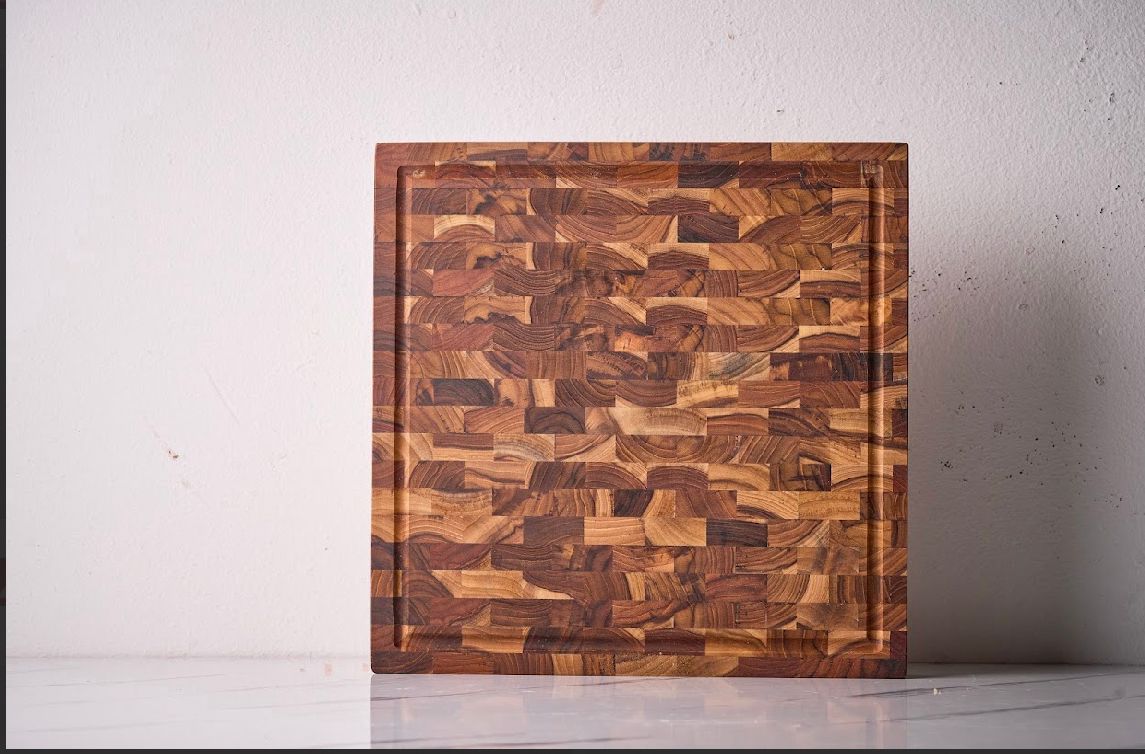 Square End Grain Chopping Board with Juice Groove - My Butchers Block Pty Ltd