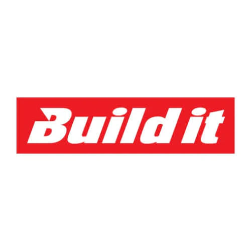 Red rectangular logo with 'Build it'