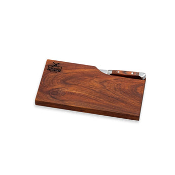 Wooden Biltong Board with integrated knife slot and knife