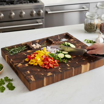 End Grain Prep Board with Compartments