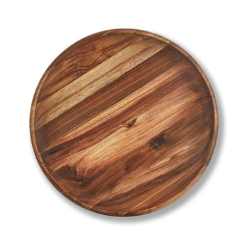 Top view of Large Wooden Bowl showing the intricate wood patterns.