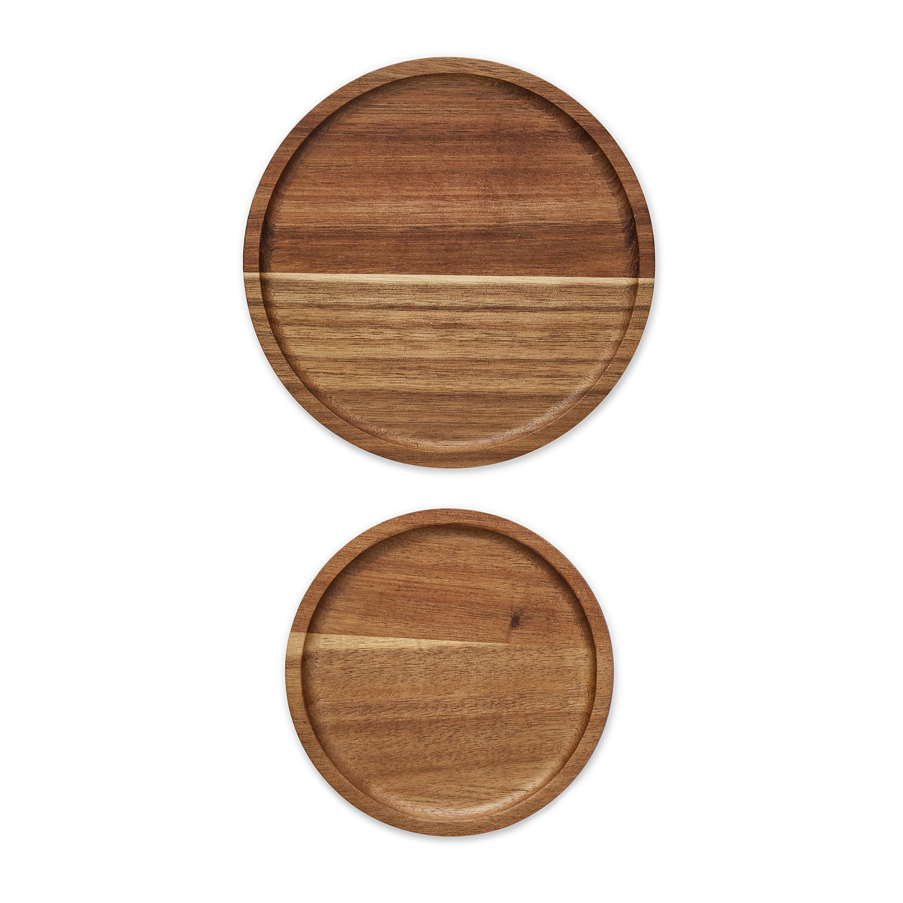 Set of 2 Acacia Serving Plates, Round