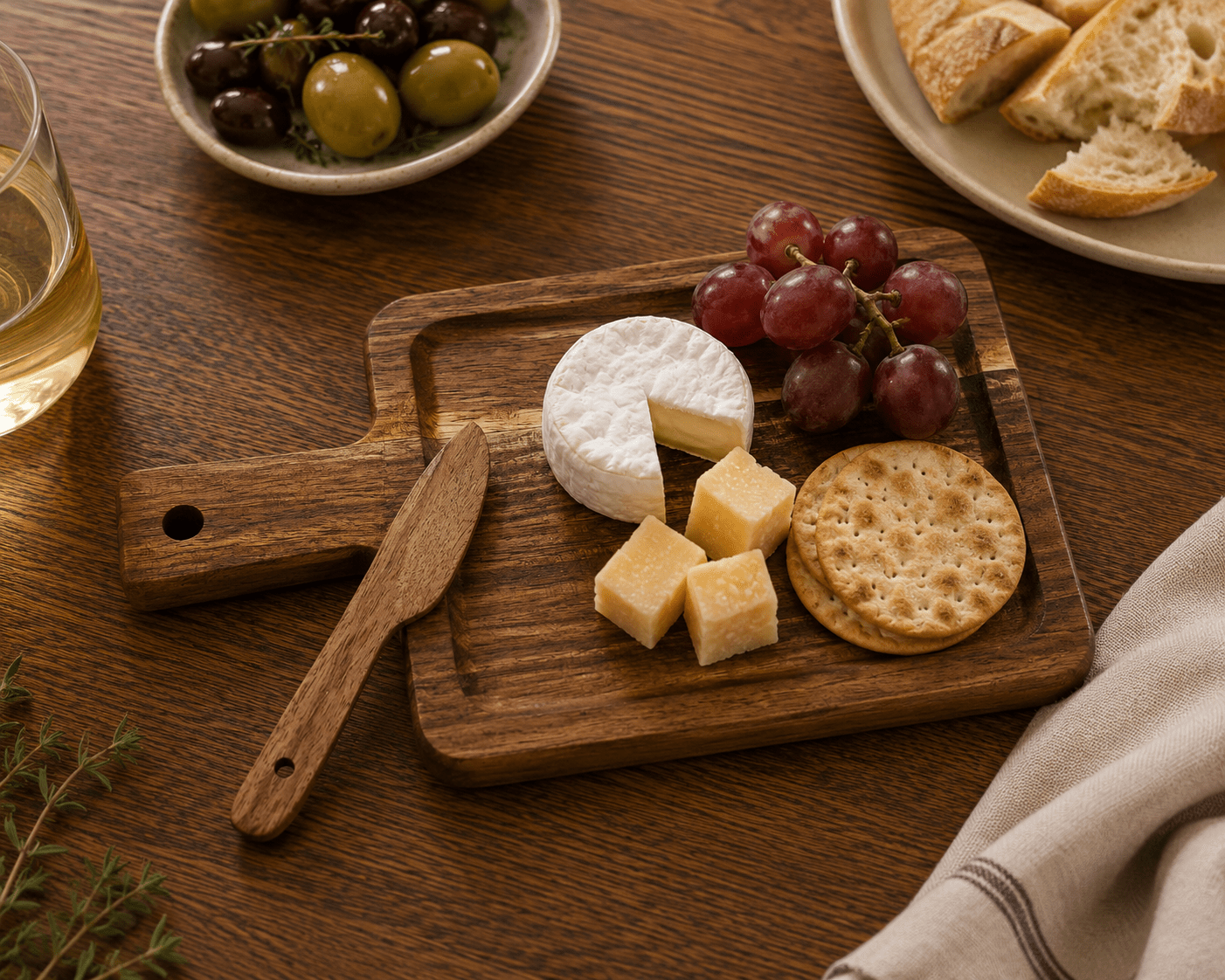 Acacia Serving Board with Knife