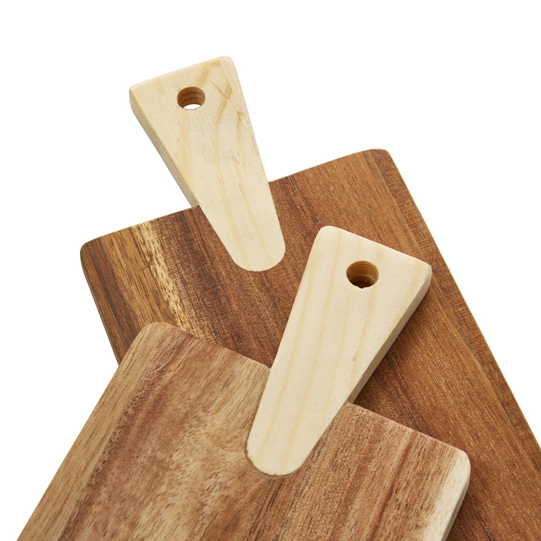 Set of 2 Acacia Board, Pine Handle