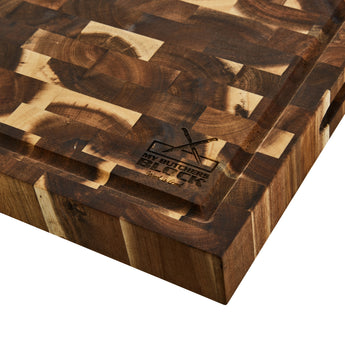 End Grain Prep Board with Compartments
