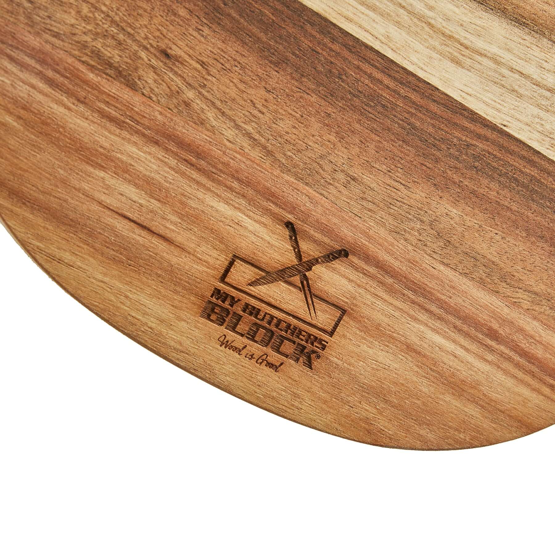Old design paddle serving board with engraved logo for hosting, charcuterie, and side dishes.