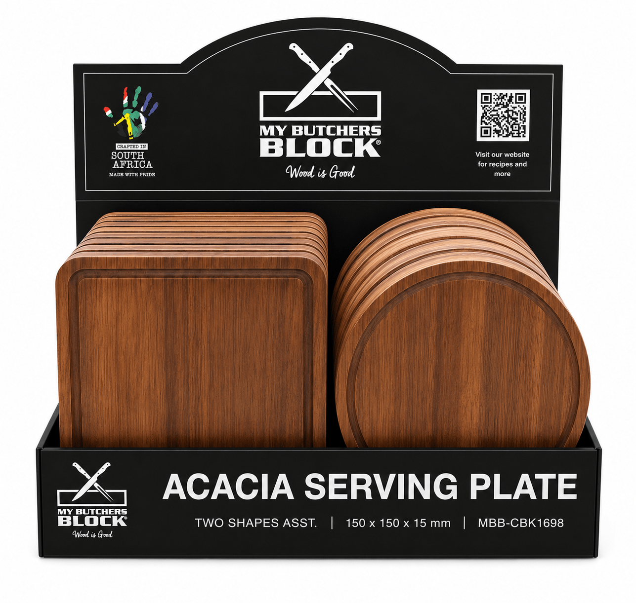 Acacia Serving Plate Shipper – 2 Shapes Assorted - My Butchers Block