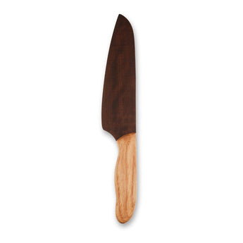 Imbuia wood cake knife with an Ash wood handle for precise cutting of cakes and soft breads.